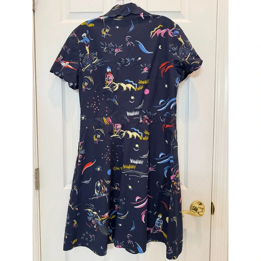 Tory Burch Navy Multicolor Printed Polo Mini Dress - Picture 3 of 10